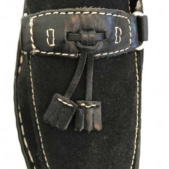 NICOLE Platform Mule Clogs Leather Black Slip On Heeled Clogs Markie Size 8 - Picture 6 of 16